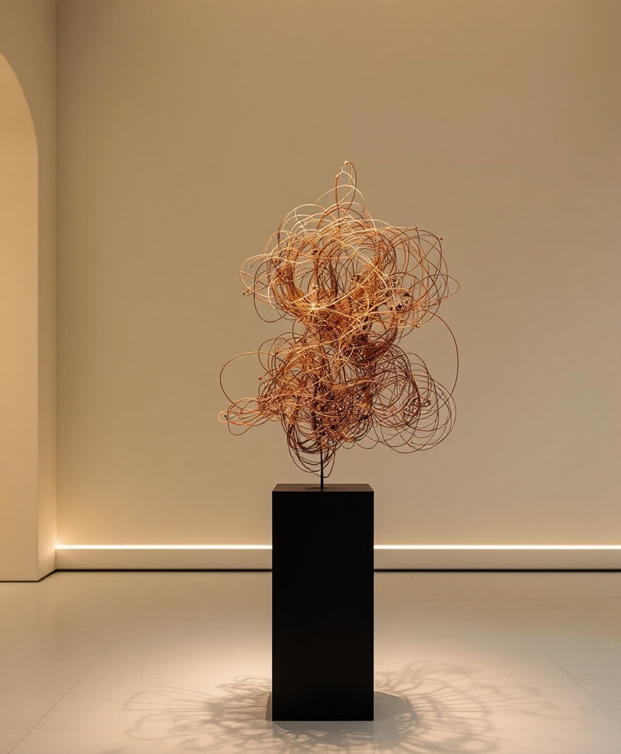 Skulptur aus Kupferdraht-Knoten — das Mind Model eines Dealmakers
